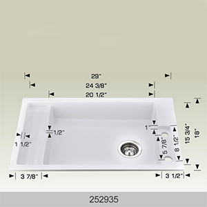 BOSCO 252935 Granite Universal Design Series 29" Kitchen Sinks