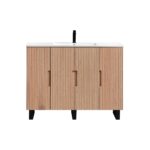 Kubebath FSKSW48S-OAKWOOD-BK Single Free Standing Vanity - Image 4