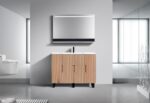 Kubebath FSKSW48S-OAKWOOD-BK Single Free Standing Vanity - Image 2