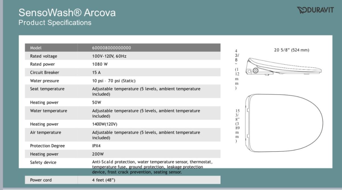 DURAVIT New Universal SensoWash® Bidet Seat 600008000000000 - Image 4