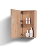 Small Bathroom Oak Wood ALT24-OAKWOOD Linen Side Cabinet - Image 2