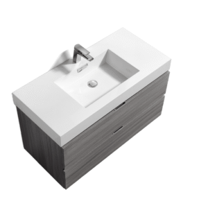 KUBEBATH BLISS 40″ Vulcan Ash Grey WALL MOUNT MODERN BATHROOM VANITY BSL40-BSL40-VAG
