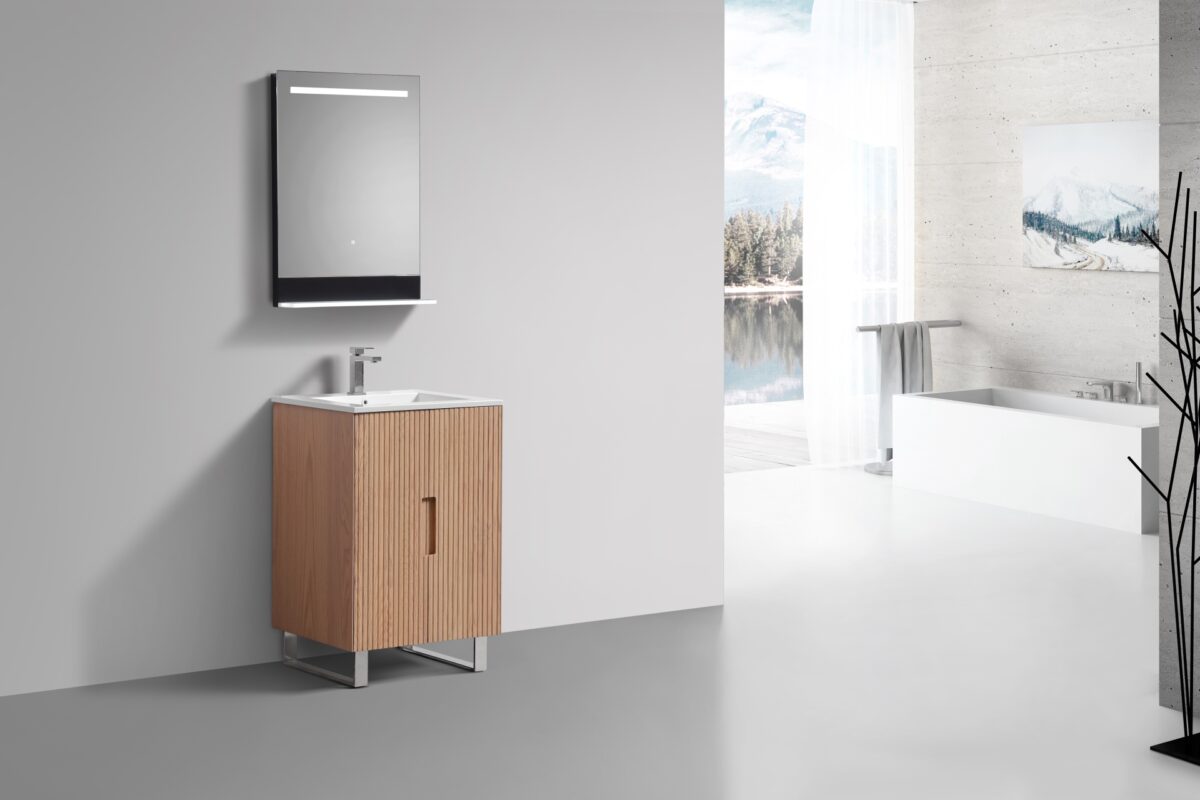 Kubebath FSKSW24-OAKWOOD-CH Free Standing Vanity - Image 3
