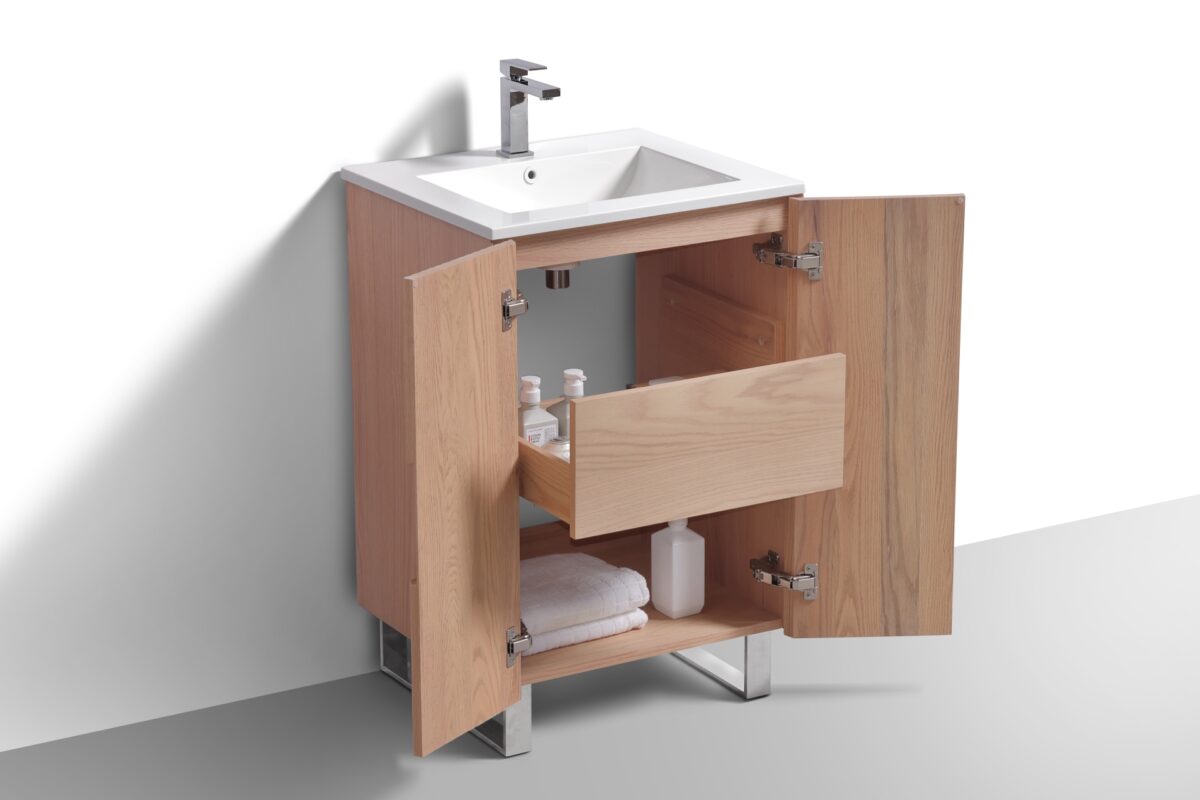 Kubebath FSKSW24-OAKWOOD-CH Free Standing Vanity - Image 4