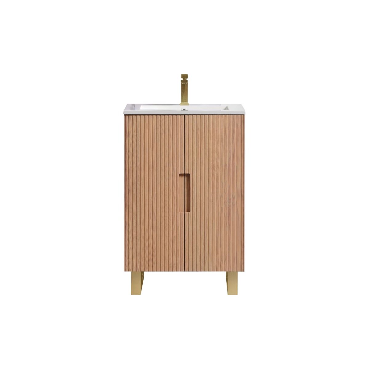 Kubebath FSKSW24-OAKWOOD-BG Free Standing Vanity - Image 2