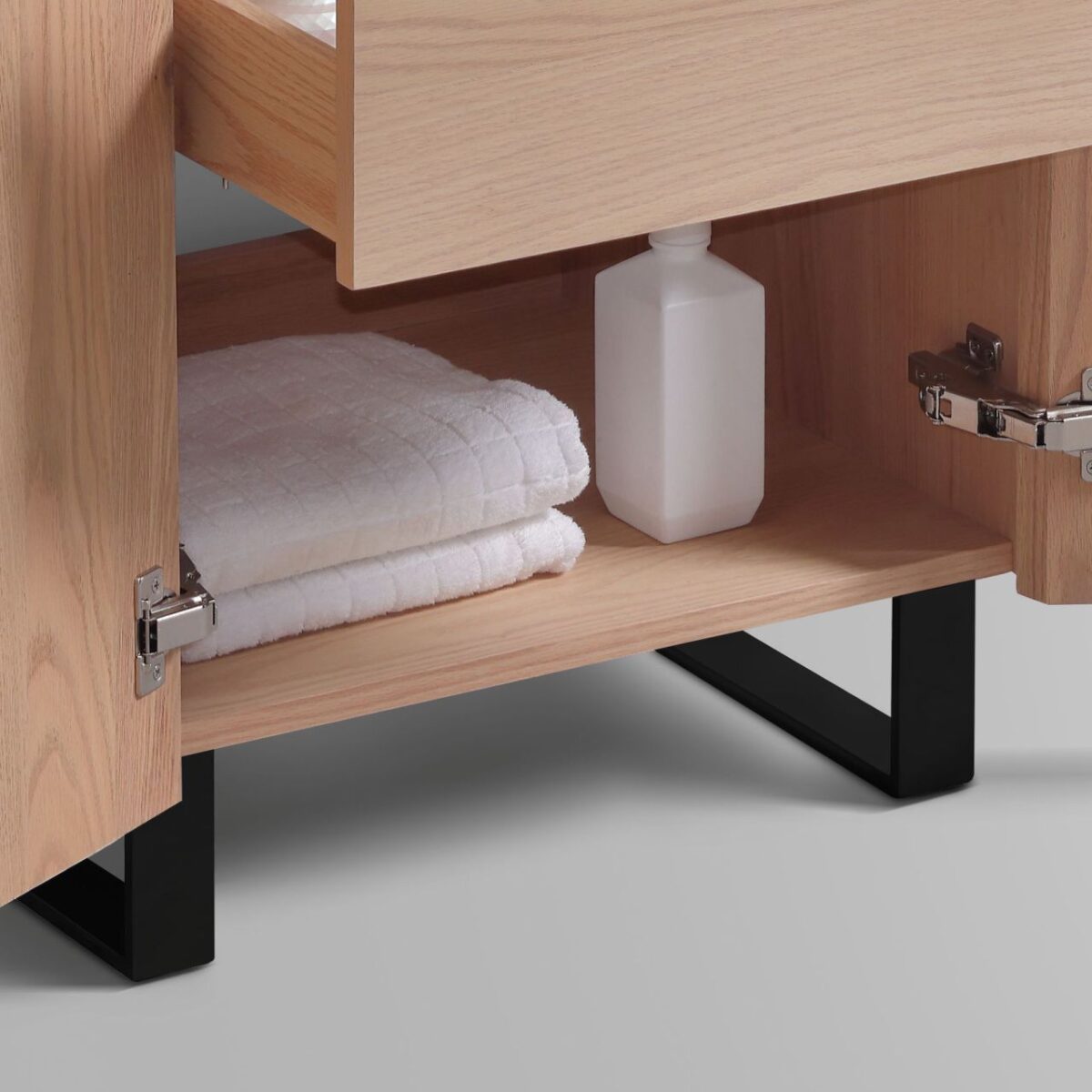 KubeBath FSKSW48D-OAKWOOD-BK Double Sink Vanity - Image 3