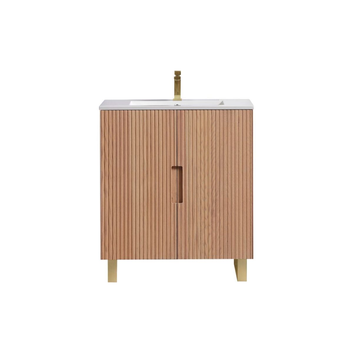 KubeBath FSKSW32-OAKWOOD-BG Free Standing Vanity - Image 7