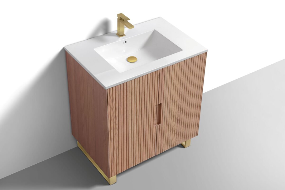 KubeBath FSKSW32-OAKWOOD-BG Free Standing Vanity - Image 10