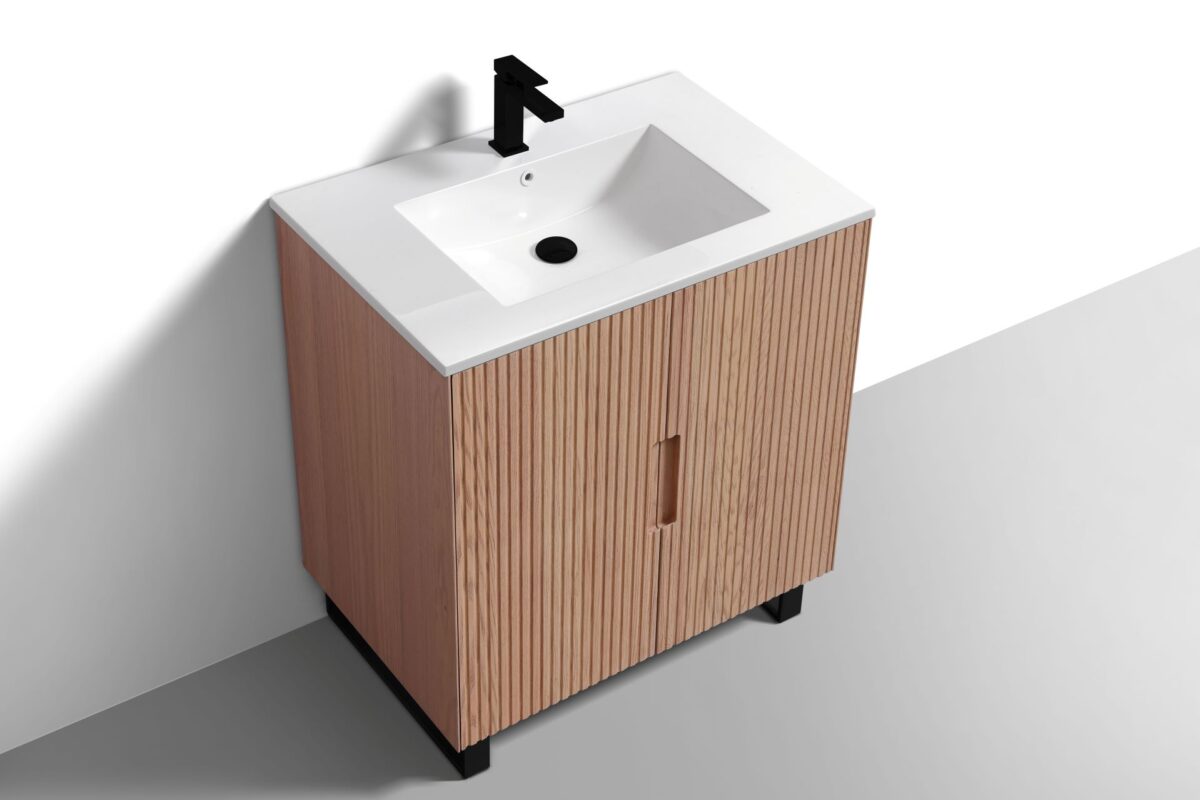 KubeBath FSKSW32-OAKWOOD-BK Free Standing Vanity - Image 10