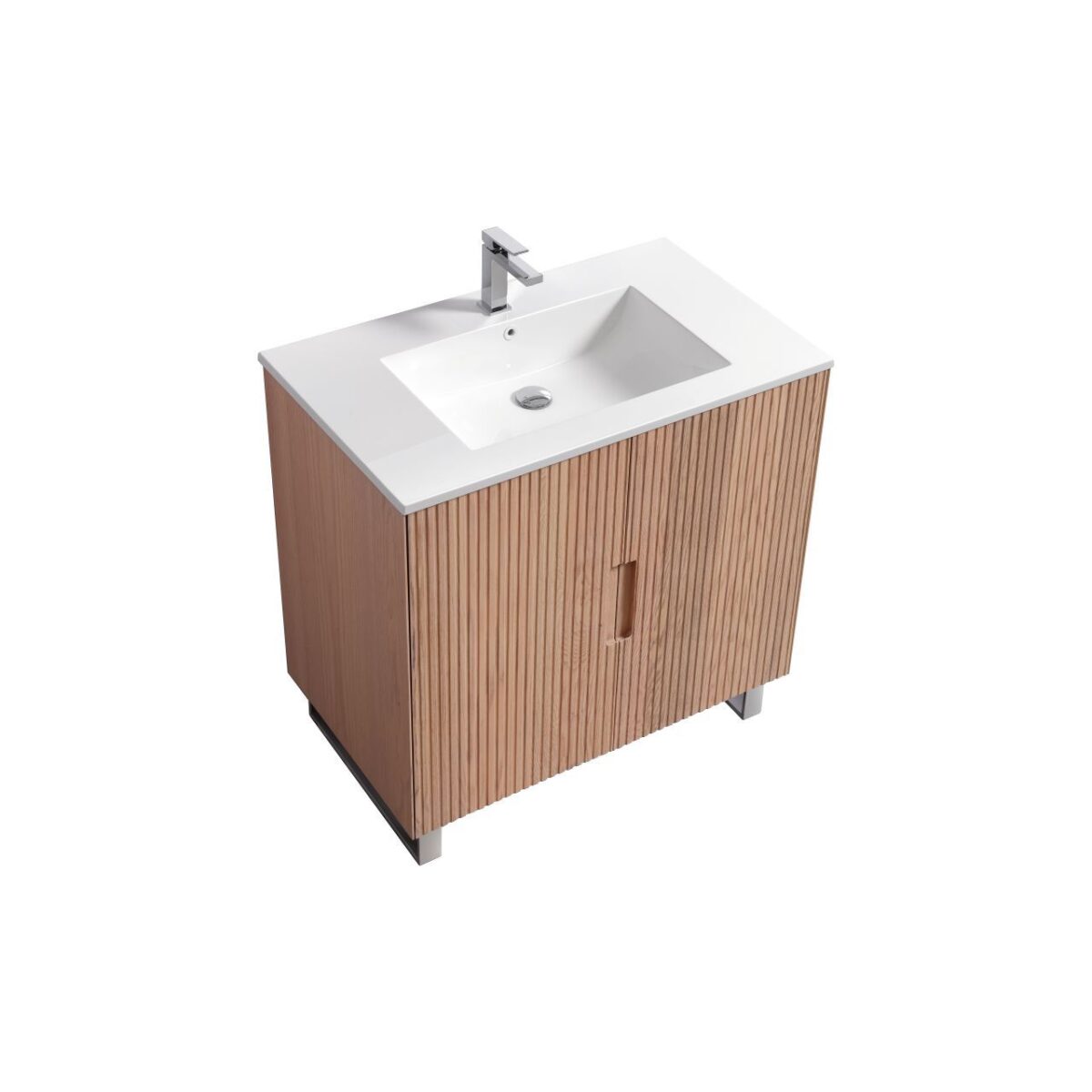 KubeBath Fiore FSKSW36-OAKWOOD-CH Free Standing Vanity - Image 1