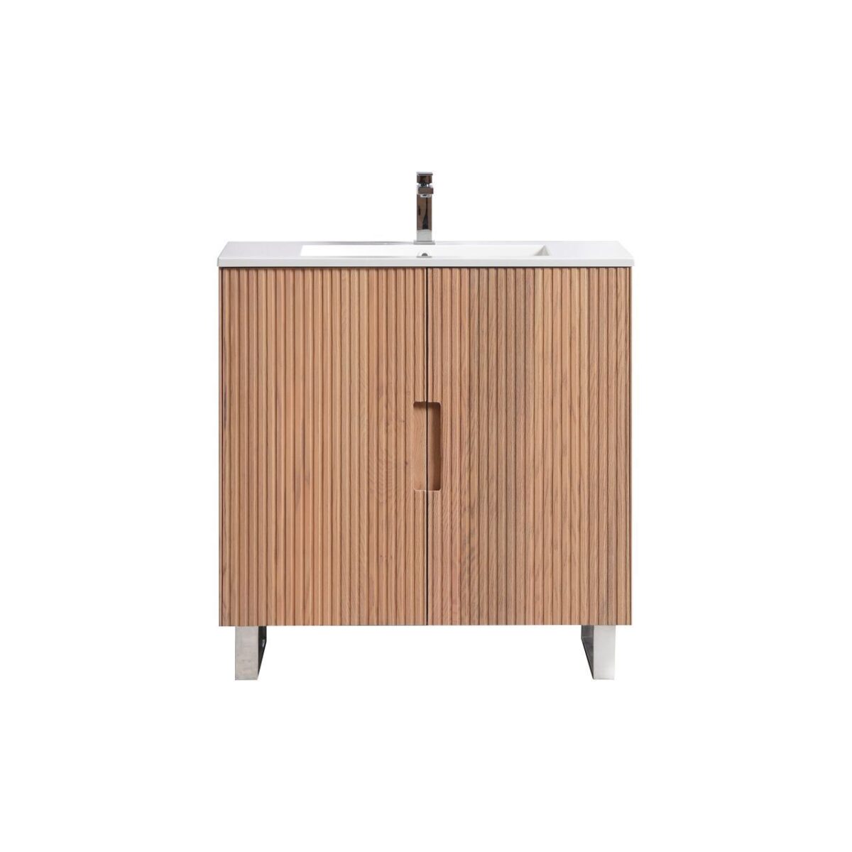 KubeBath Fiore FSKSW36-OAKWOOD-CH Free Standing Vanity - Image 8