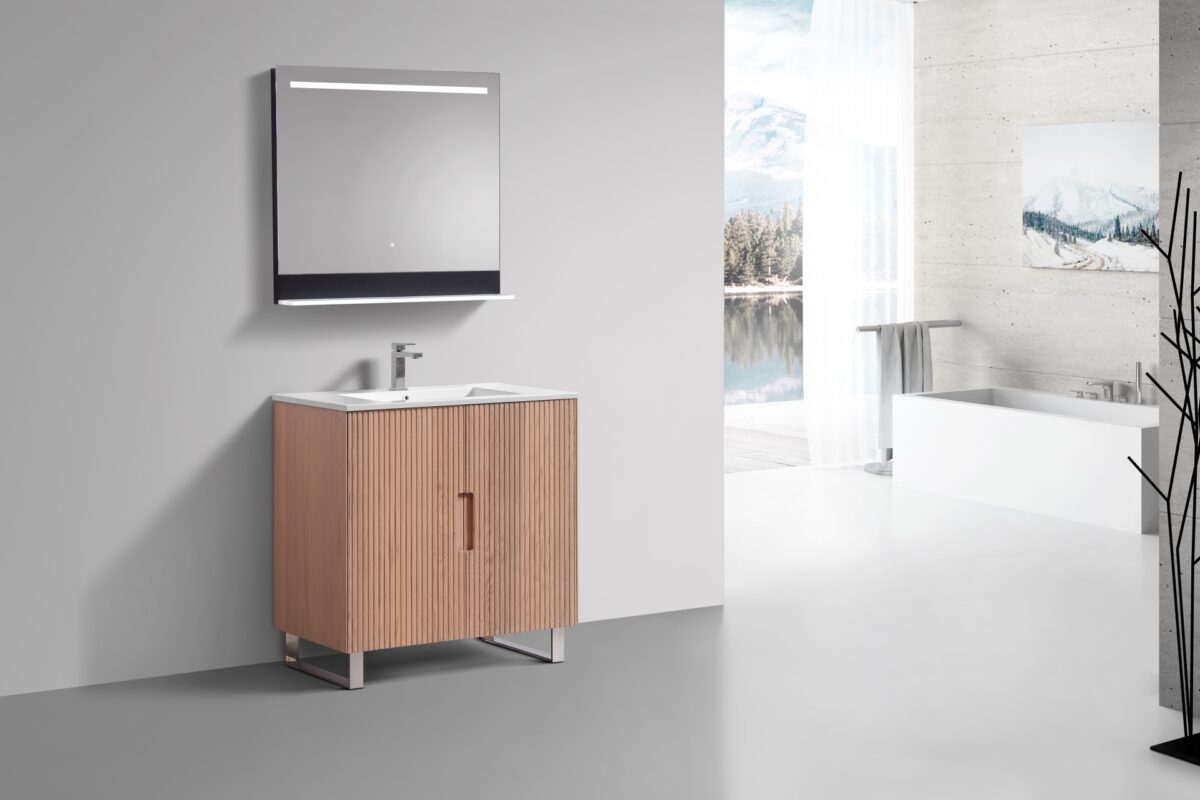 KubeBath Fiore FSKSW36-OAKWOOD-CH Free Standing Vanity - Image 9