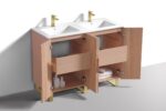 KubeBath FSKSW48D-OAKWOOD-BG Double Sink Vanity - Image 9