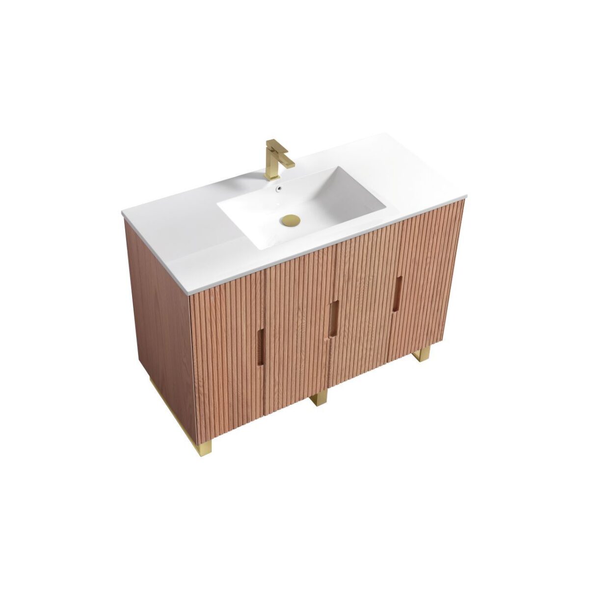 KubeBath FSKSW48S-OAKWOOD-BG Free Standing Vanity - Image 1