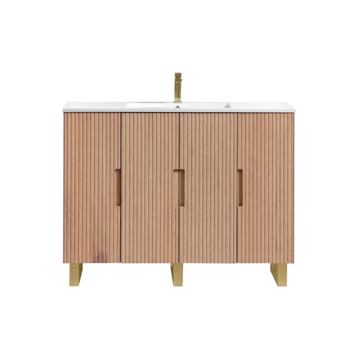 KubeBath FSKSW48S-OAKWOOD-BG Free Standing Vanity - Image 9