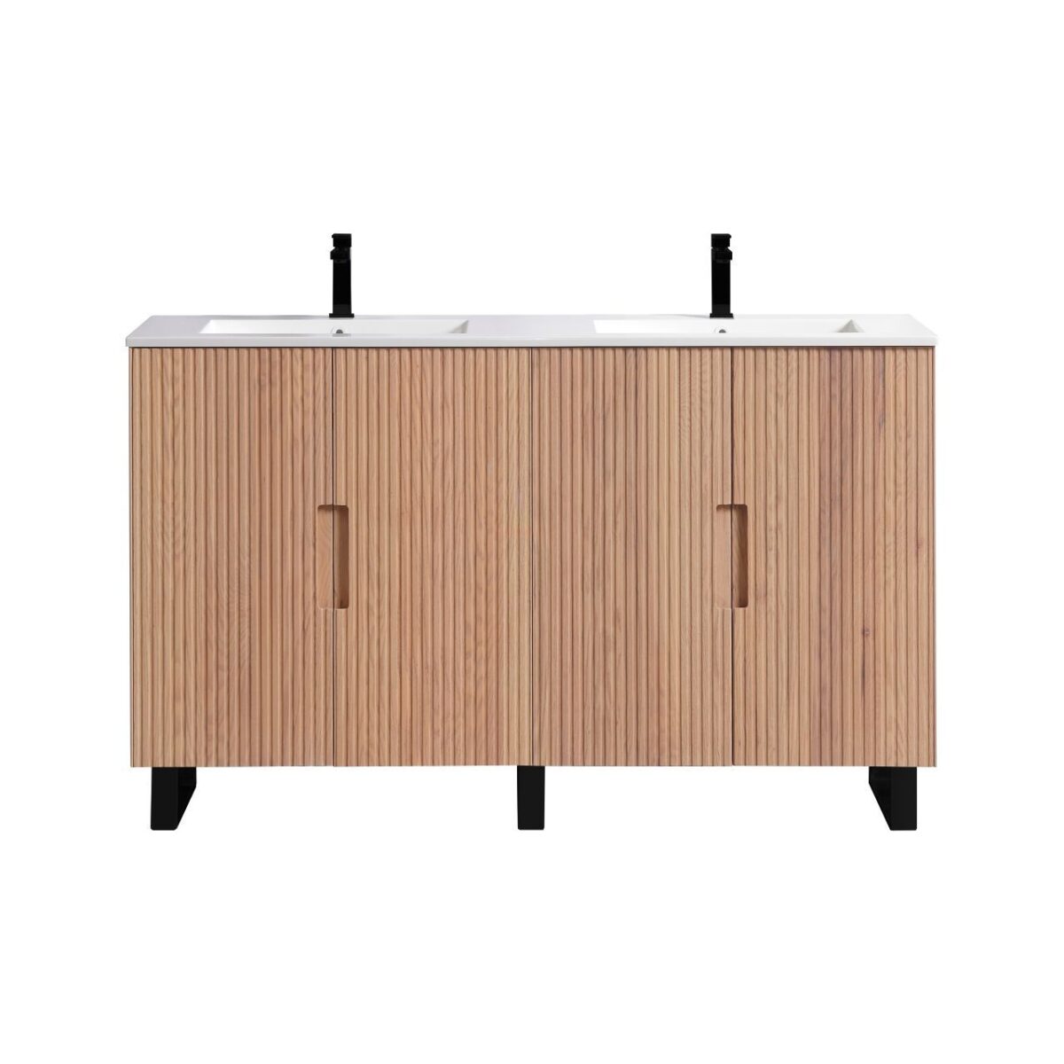 KubeBath FSKSW60D-OAKWOOD-BK Free Standing Vanity - Image 7