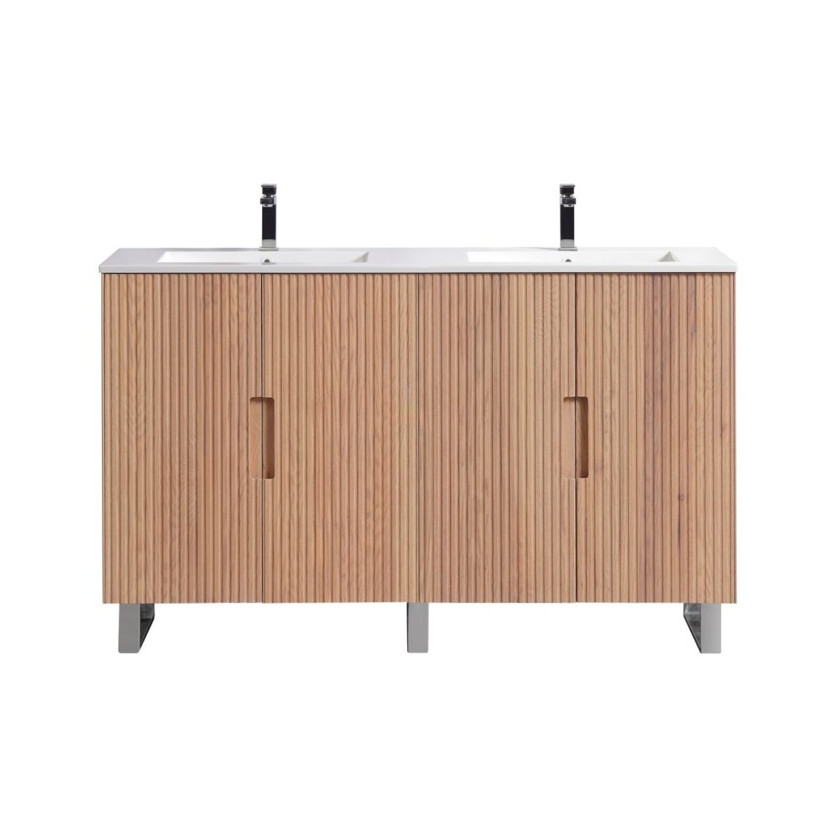 KubeBath FSKSW60D-OAKWOOD-CH Free Standing Vanity - Image 9