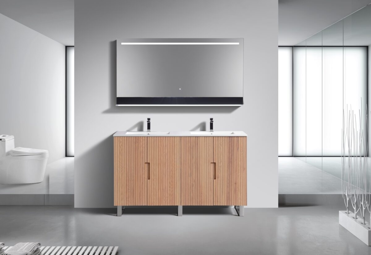KubeBath FSKSW60D-OAKWOOD-CH Free Standing Vanity - Image 11
