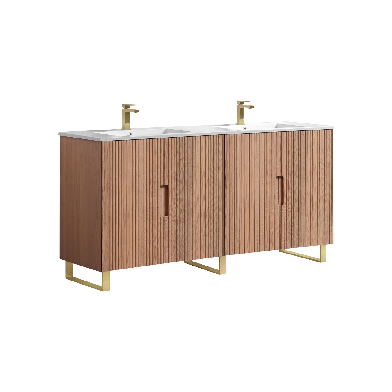 FSKSW72D-OAKWOOD-BG KubeBath FSKSW72D-OAKWOOD-BG Free Standing Vanity - Image 1