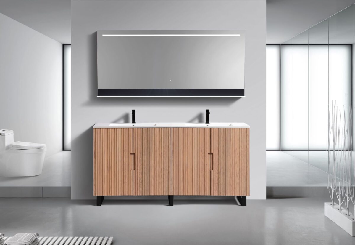 KubeBath FSKSW72D-OAKWOOD-BK Free Standing Vanity - Image 11