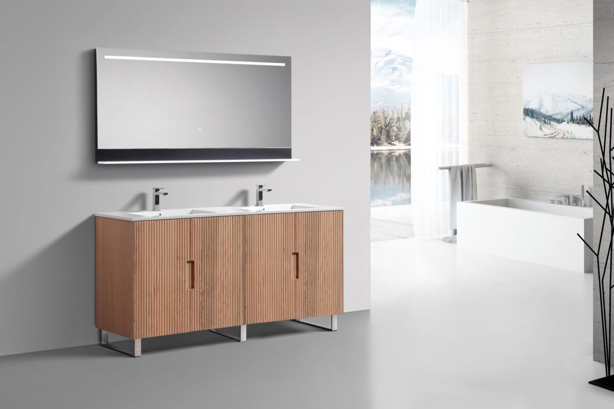 KubeBath FSKSW72D-OAKWOOD-CH Free Standing Vanity - Image 10