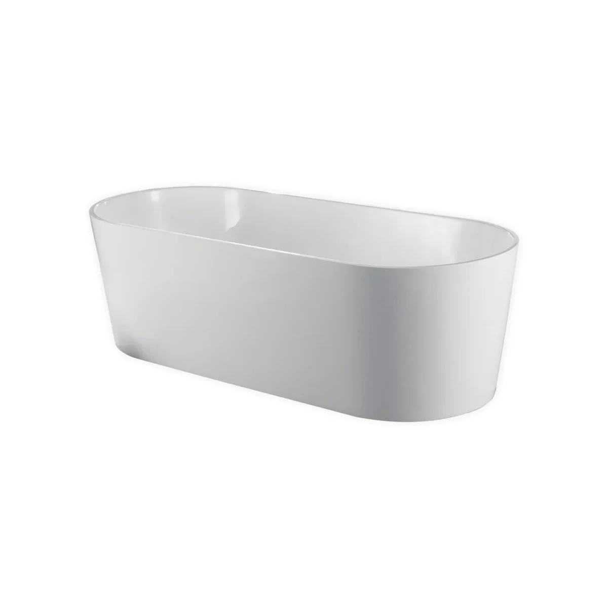 KubeBath Ovale KFST1459 White Free Standing Bathtub - Image 1