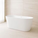 KubeBath Ovale KFST1459 White Free Standing Bathtub - Image 4