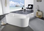 KubeBath Ovale KFST1467 White Free Standing Bathtub - Image 2
