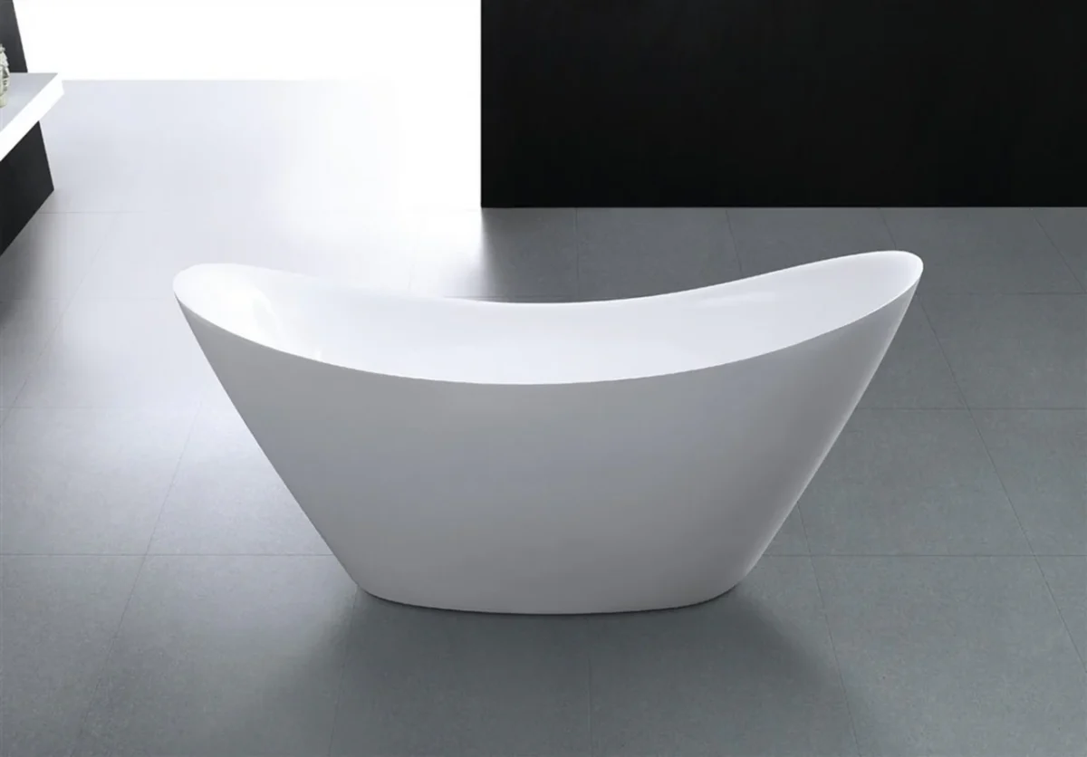 KubeBath Luna KFST2768 Free Standing Bathtub White - Image 5