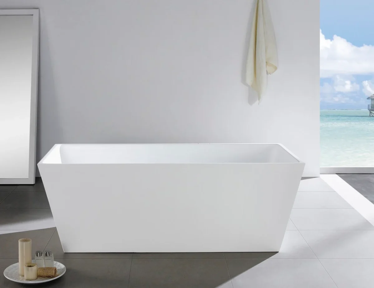 KubeBath Squadra KFST5063 Free Standing Bathtub White - Image 3