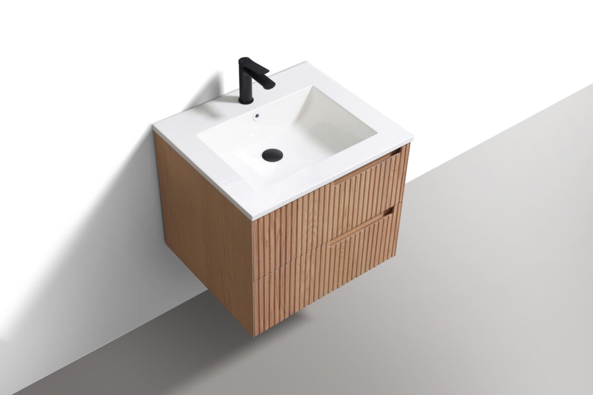 Kubebath KSW24-OAKWOOD Modern Wall Mount Vanity - Image 2
