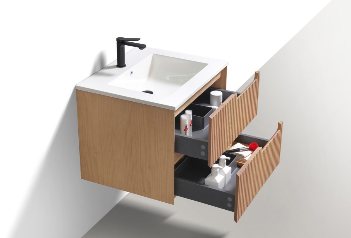 Kubebath KSW24-OAKWOOD Modern Wall Mount Vanity - Image 3