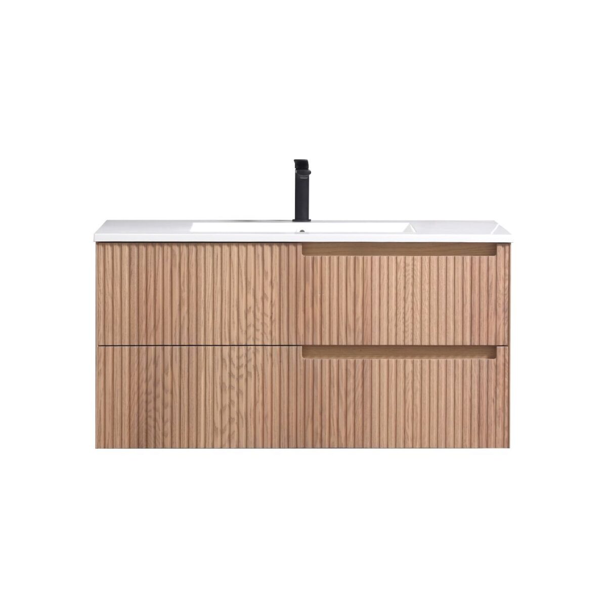 KubeBath Fiore KSW40-OAKWOOD Wall Mount Bathroom Vanity - Image 1