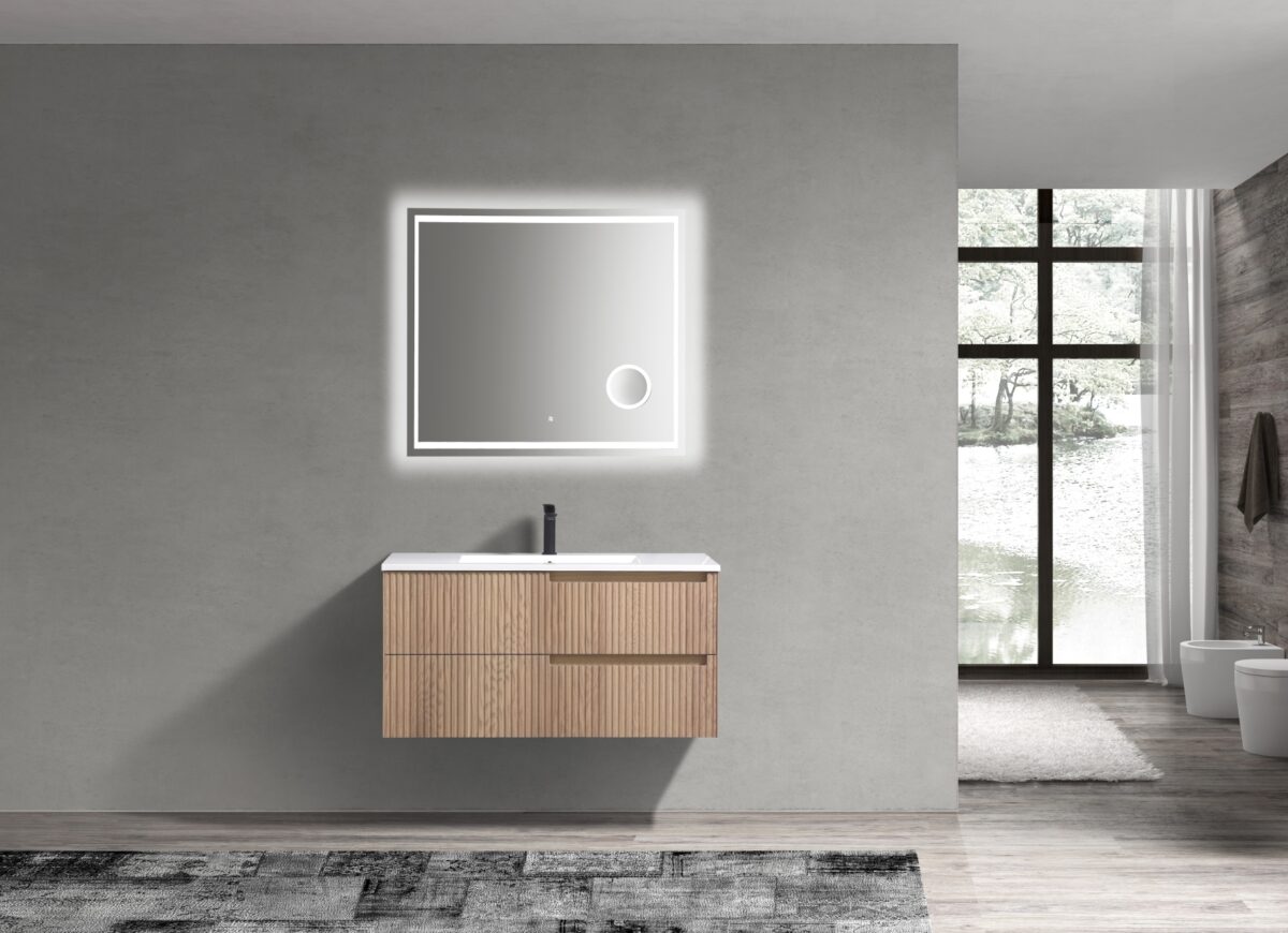 KubeBath Fiore KSW40-OAKWOOD Wall Mount Bathroom Vanity - Image 4