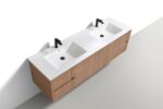 KubeBath KSW72-OAKWOOD Modern Wall Mount Double Vanity - Image 2