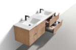 KubeBath KSW72-OAKWOOD Modern Wall Mount Double Vanity - Image 3