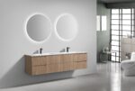 KubeBath KSW72-OAKWOOD Modern Wall Mount Double Vanity - Image 5