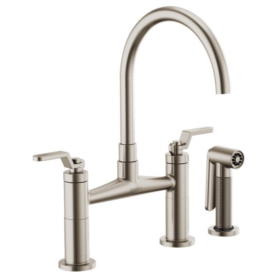 SS BRIZO LITZE 62544LF ARC SPOUT BRIDGE, INDUSTRIAL HANDLE - Image 3
