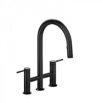 Riobel AZ400 Azure Bridge kitchen faucet with spray - Image 2