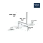 Grohe Eurocube 19897 Single-Handle Deck Mount Tub Faucet - Image 3