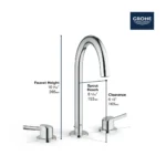 Grohe Concetto 20217 Widespread 2-Handle Bathroom Faucet - Image 2