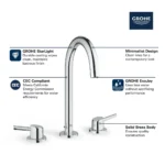 Grohe Concetto 20217 Widespread 2-Handle Bathroom Faucet - Image 3