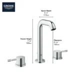 Grohe Essence 20297 Widespread 2-Handle Bathroom Faucet - Image 2