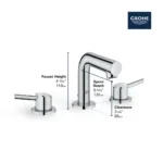 Grohe Concetto 20572 Widespread 2-Handle Bathroom Faucet - Image 2