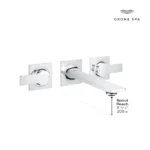 Grohe Allure 20586 2-Handle Wall Mount Bathroom Faucet - Image 3