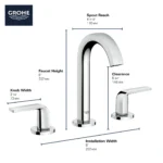 Grohe Defined 20597 Widespread 2-Handle Bathroom Faucet - Image 2