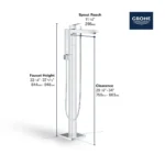 Grohe Eurocube 23672 Single-Handle Freestanding Tub Faucet - Image 3