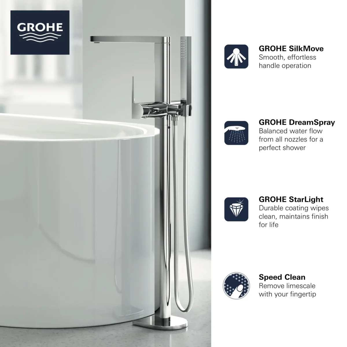 Grohe Plus 23846 Single-Handle Freestanding Tub Faucet - Image 2