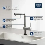 Grohe Minta 30218 Single-Handle Pull-Out Kitchen Faucet - Image 2