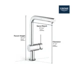 Grohe Minta 30218 Single-Handle Pull-Out Kitchen Faucet - Image 3